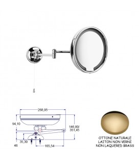 MAGNIFYING MIRROR LED N509 POLISHED BRASS