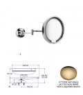MAGNIFYING MIRROR LED N509 POLISHED BRASS